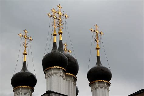 Church Golden Dome Russia Moscow Golden Dome Orthodox Russian