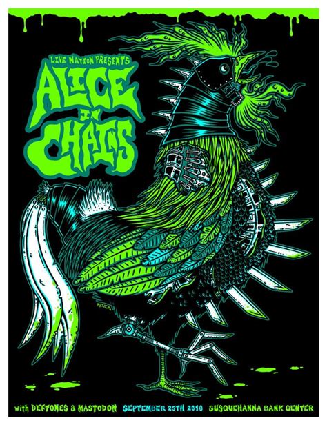 Alice In Chains Concert Poster The Rooster Rock N Roll Music Etsy