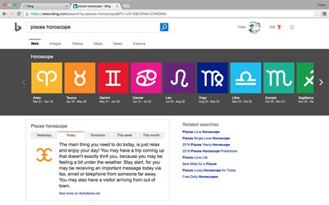 Bing Now Provides Horoscope Bing