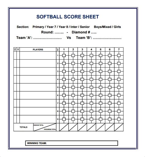 Search Results For Blank Softball Score Sheets Printable