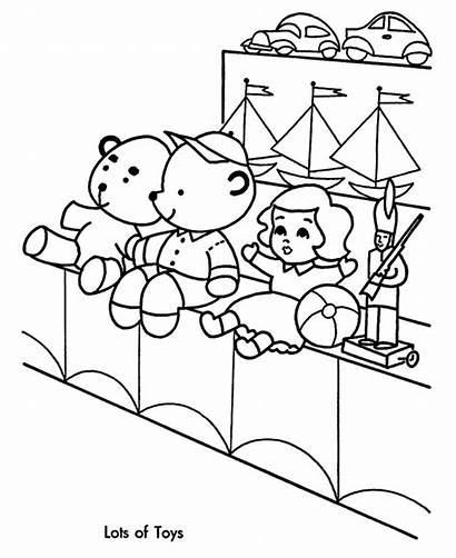 Coloring Toy Toys Pages Christmas Shopping Drawing