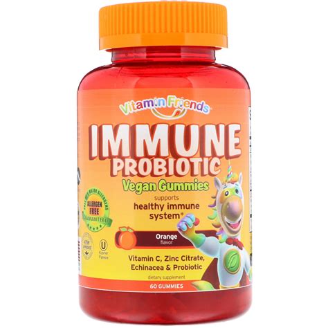 Vitamin Friends Immune Probiotic Vegan Gummies Orange Flavor 60