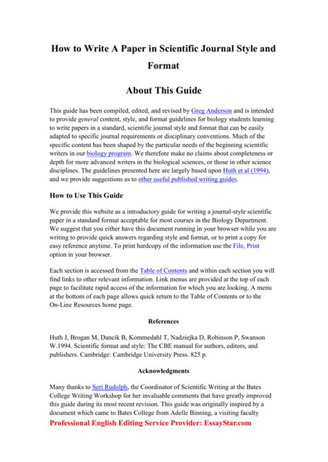 Remember, chemistry papers are usually prepared in given format. Introduction to Journal-Style Scientific Writing