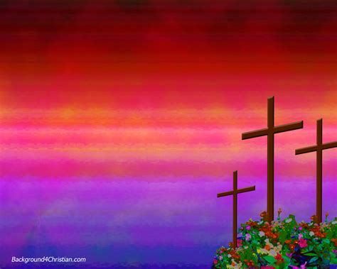 Cross On Calvary Background 4 Christian Worship Slide Template