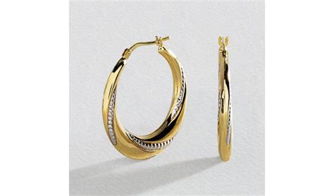 Buy Revere 9ct Bonded Gold Two Toned Creole Hoop Earrings Womens Earrings Argos