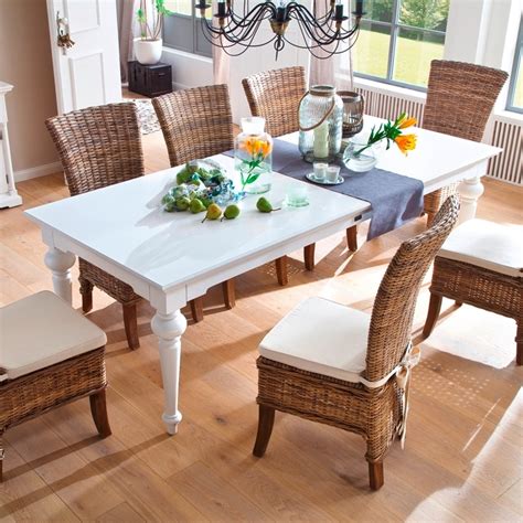 I was looking for a different dining table for my next house and i was looking at a mcm set with chairs and buffet but i passed and then noticed the bargain price on this monster. Provence White Rectangular Dining Table 240 cm, Durable satin finish