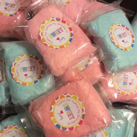 Sweet Personalized Cotton Candy Favors Set Of 24 Birthday