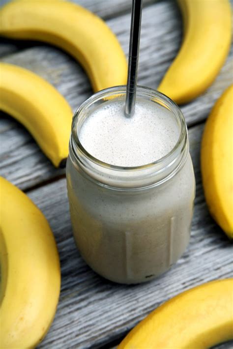 High Protein Banana Milkshake Banana Smoothie Recipes Popsugar