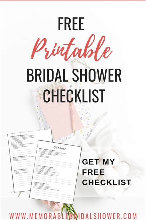 Free Printable Bridal Shower Checklist Bridal Shower Planning Bridal