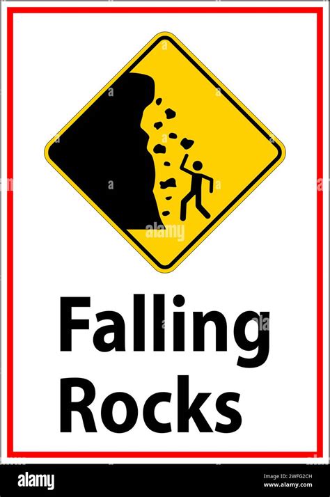 Road Warning Sign Falling Rocks Falling Ice Stock Vector Image And Art