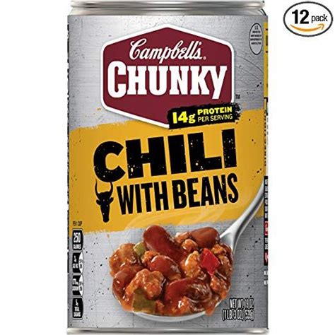 Campbells Chunky Chili With Beans 19 Oz Can Pack Of 12 Chili