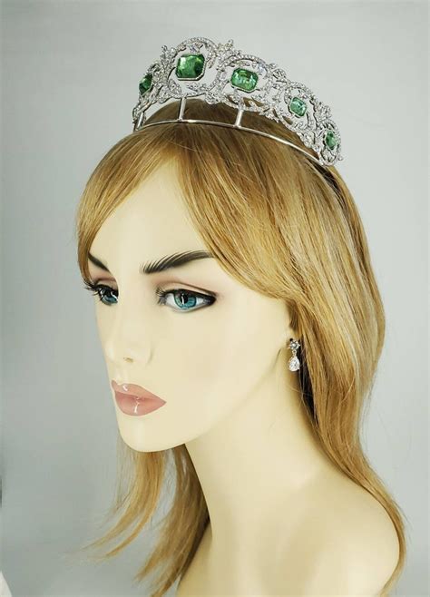 The Habsburg Peridot Tiara Royal Replica Silver Bridal Tiara Etsy