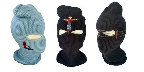 First 3 Of 6 In A Series Of Hand Embroidered Ski Masks What Do Yall