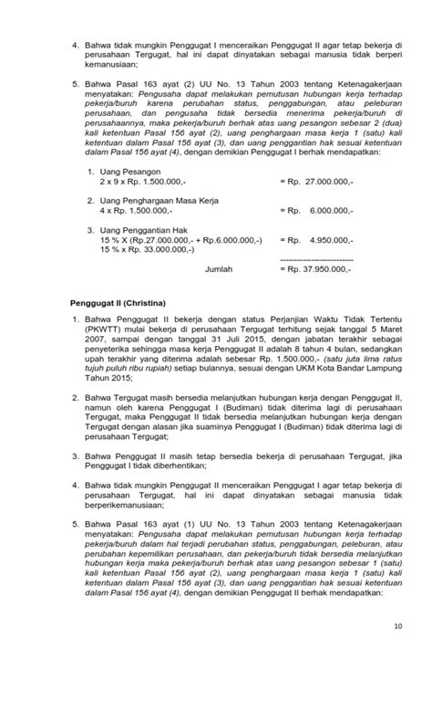 Download contoh surat keterangan kerja untuk kpr format doc. sahala aritonang web: Contoh Surat Gugatan Pemutusan ...