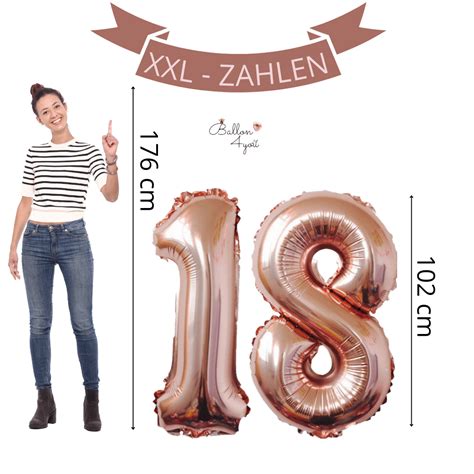 2024 Jumbo Zahlen Folienballons 102cm Roségold 4x XXL Ballons