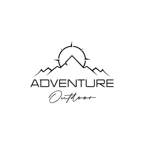 Premium Vector Mountain And Compass Outdoor Adventure Logo Design Vector