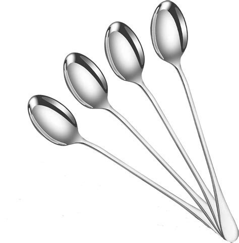 Ysamax 20 Cm Coffee Spoon Set Of 4 Stainless Steel Latte Spoons Ice Cream Spoons Sundae And
