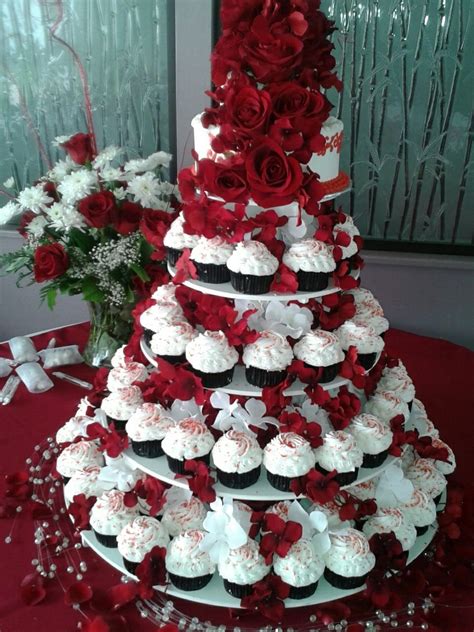 Pin By Lynnetta Grayson Honey On Wedding Cupcakes Red And White