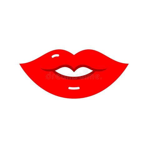 A Kiss On The Lips Vector Patch Sticker On White Cool Red Kissed