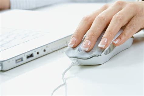 Fingers On Computer Mouse Stock Photo Image Of Close 11369094