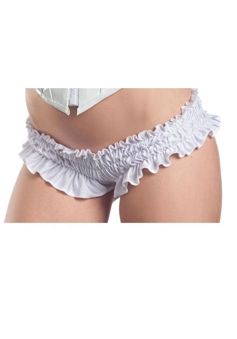 White Mini Ruffled Booty Shorts Womens Sexy Adult Halloween Costume Large Costumeville