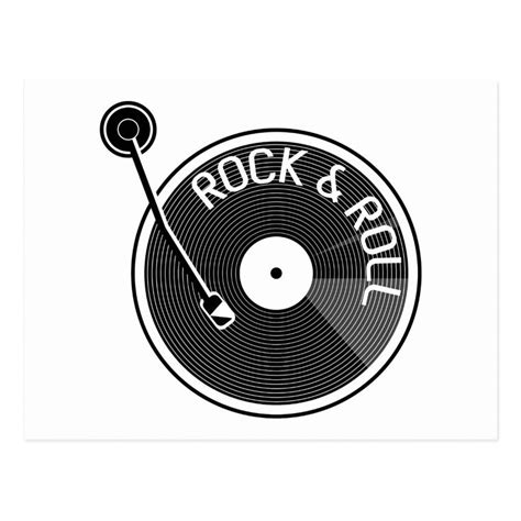 Black And White Rock And Roll Vinyl Record Postcard Zazzle Vinyl