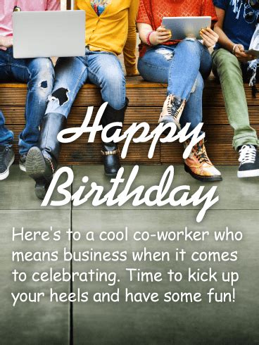 cool  worker happy birthday wishes card