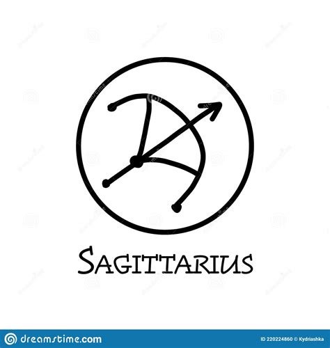 Sagittarius Zodiac Sign Astrology Symbol Stock Vector Illustration