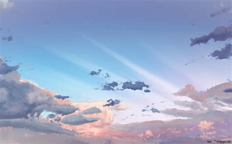 Awan Biru Langit Anime Unduhan Wallpaper Hd