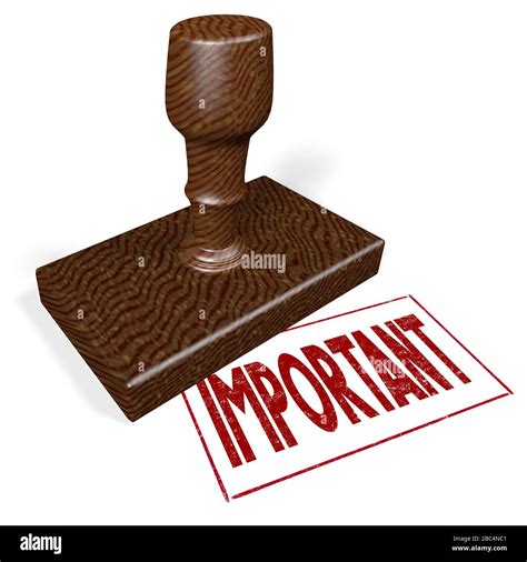 3d Rubber Stamp Important Stock Photo Alamy