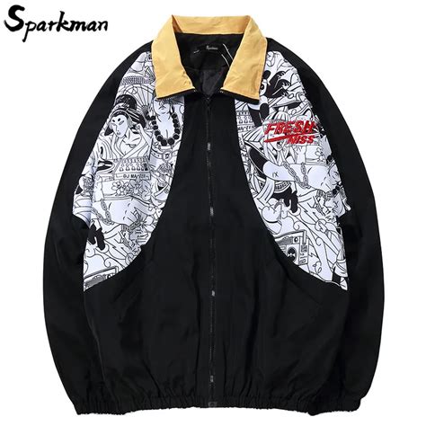 Japanese Ukiyo E Jacket Streetwear Hip Hop Mens Track Jackets