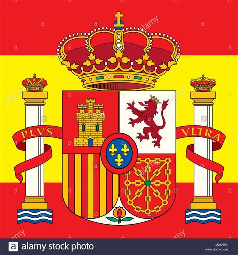Lo stemma spagnolo attuale fu adottato il 19 dicembre 1981 ed è i colori ufficiali della bandiera spagnola sono il rosso 7628c (colore web #ad519) e il giallo 7406c (colore. Spagna stemma e bandiera, simboli ufficiali della nazione ...