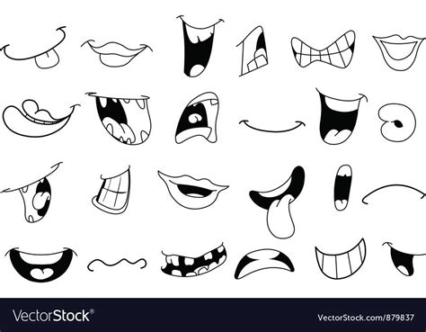 Outlined Cartoon Mouths Royalty Free Vector Image Cartoon Mouths