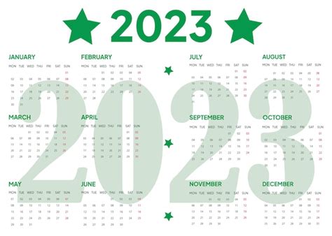 Premium Vector Simple 2023 Calendar Design Template
