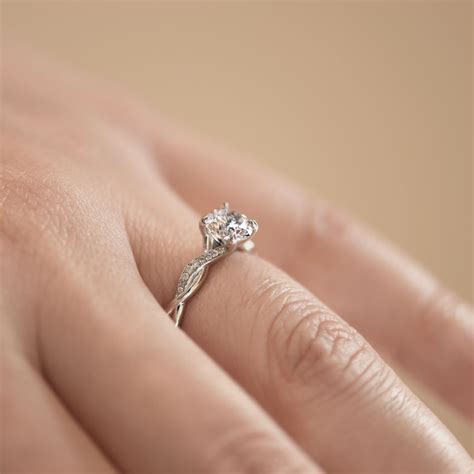 Twisted Vine Engagement Ring With Pave Set Diamonds Christopher