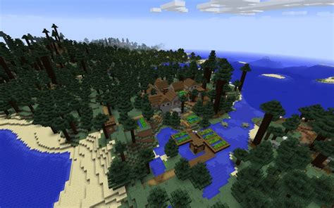 Dark Oak Village Plus Ocean Monument Minecraft Seed Hq