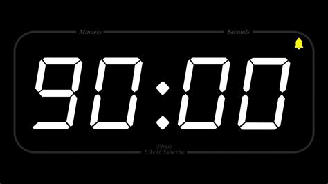 90 Minute Timer And Alarm 1080p Countdown Youtube