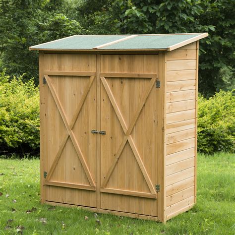 Wooden Garden Sheds Shed Tool Storage Cabinet Box Unit With Double
