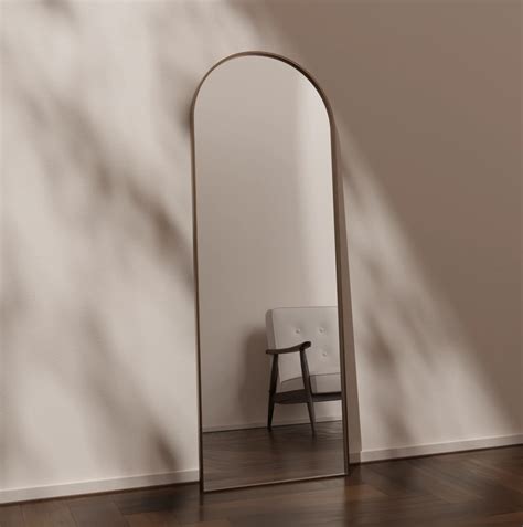 Full Length Arch Leaner Mirror Satin Brass Luxe Mirrors