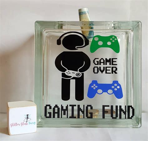 Personalised Gamer Themed Game Over Gaming Fund Block Jar Savings