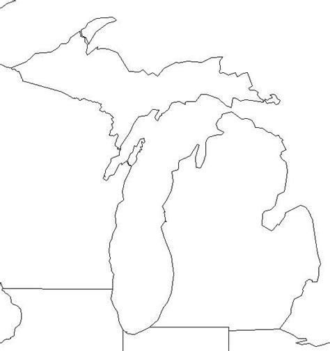 Outline Of Michigan Map Printable Maps Printables Map Outline Light