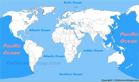 Where Are The Oceans Located On A World Map Map Of World