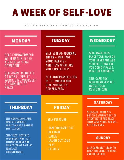 A Week Of Self Love Checklist The Heart Advocate