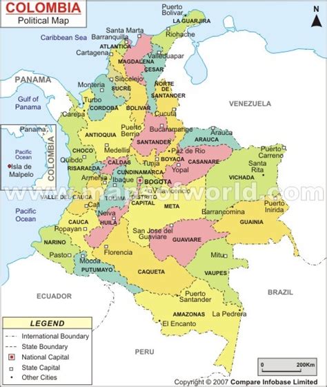 El Mapa De Colombia Con Sus Capitales Y Departamentos Imagui