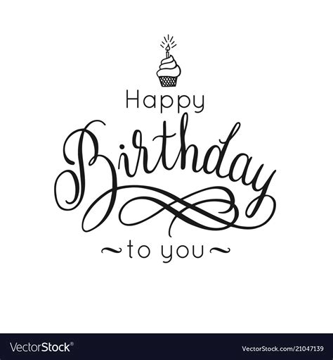 Happy birthday png happy birthday banner png happy mothers day png birthday candle png happy anniversary png happy diwali text png. Happy birthday lettering inscription cupcake with Vector Image