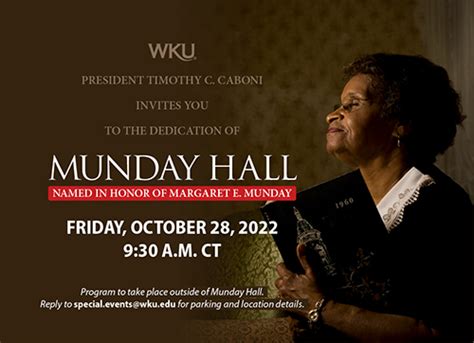 WKU To Dedicate Munday Hall On October 28 Western Kentucky University