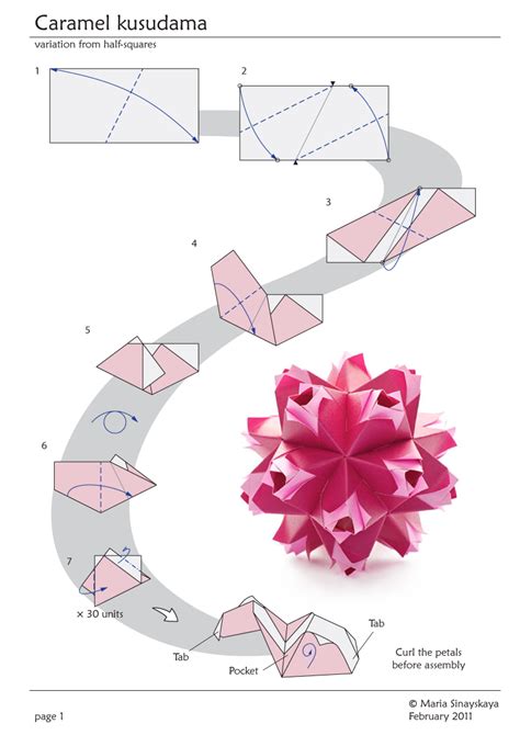 Caramel Kusudama By Maria Sinayskaya — Diagram Go Origami