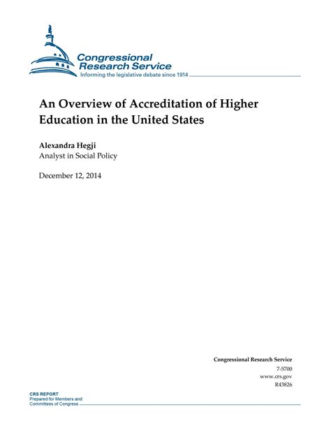 An Overview Of Accreditation Of Higher Education In The United States