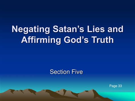 Ppt Negating Satans Lies And Affirming Gods Truth Powerpoint