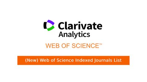 New Pdf Web Of Science Journals List 2024